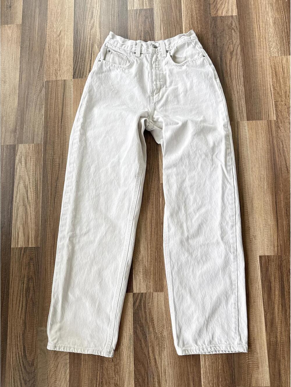 BDG High Rise Baggy Jeans Cream White Denim Size 26
